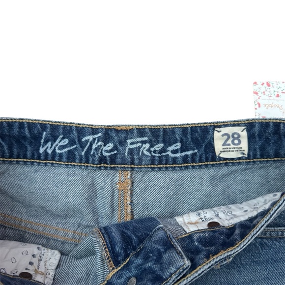 NWT Free People We The Free Bailey Raw Hem Denim Mini Skirt Indigo Blue Sz 28 - Picture 12 of 14